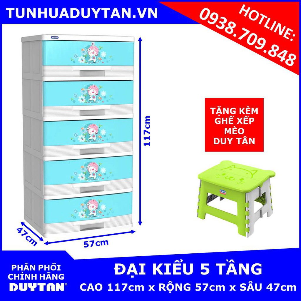 Tủ nhựa Đại Kiểu Duy Tân 5 tầng (Dương)