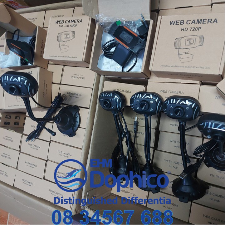 Webcam HD 1080P và 720P – Tích hợp Mic và đèn Led hỗ trợ học trực tuyến – Hình siêu nét – Âm thanh chuẩn thực – BH 1 năm