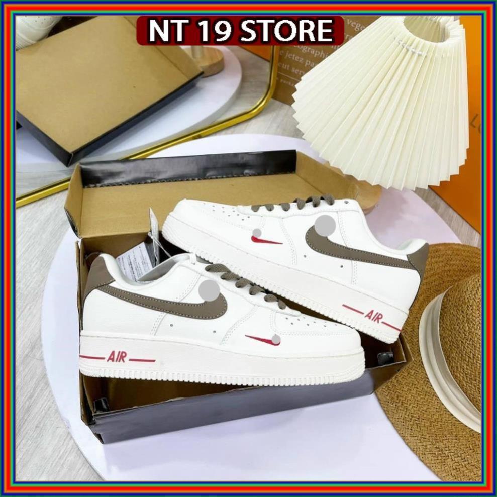 🕠 Giày thể thao nike_AF1 vệt nâu, Giày sneaker air force 1 low premium white brown nam nữ cực chất dễ phối đồ 2022
