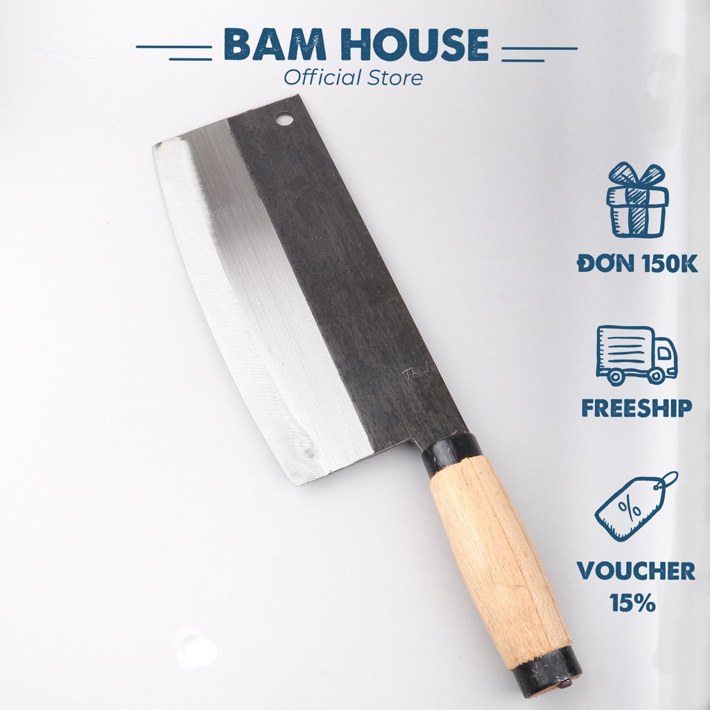 Dao đại chặt thịt xương inox Bam House cán gỗ siêu bén cao cấp DDP06 - Gia dụng bếp