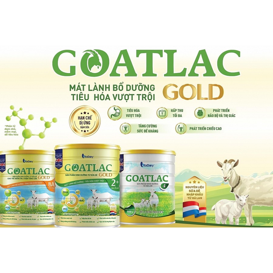 Sữa dê Goatlac gold 0+ 800g [Mẫu mới] Thay thế goatlac 1 2