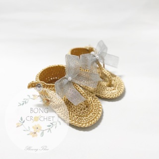 Sandal len sợi thô nơ 🎀🎀🎀 xinh cho bé 🧶