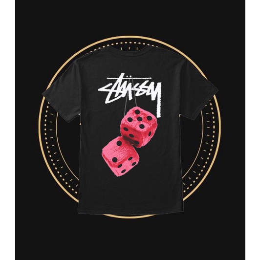 Áo thun Unisex Stüssy Xúc Xắc Màu Sắc Hồng