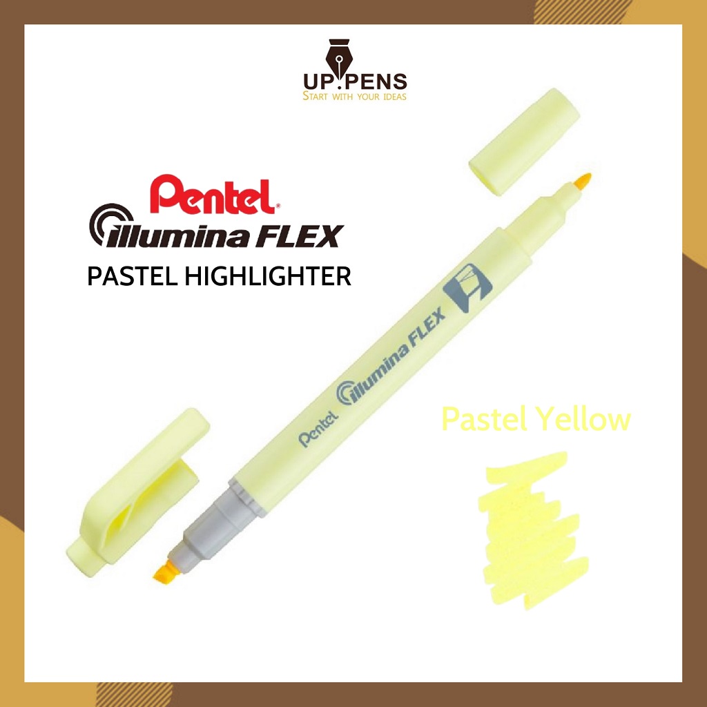 Bút dạ quang màu pastel 2 đầu Pentel Illumina - Mực vàng pastel (Pastel Yellow)