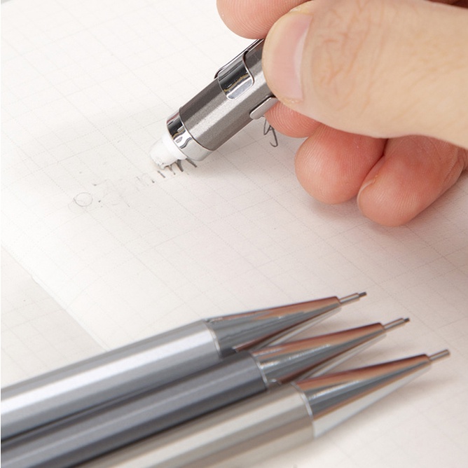 Bút Chì Bấm Bấm Bằng Kim Loại Ngòi 0.5mm 0.7mm 2B Dành Cho Học Sinh