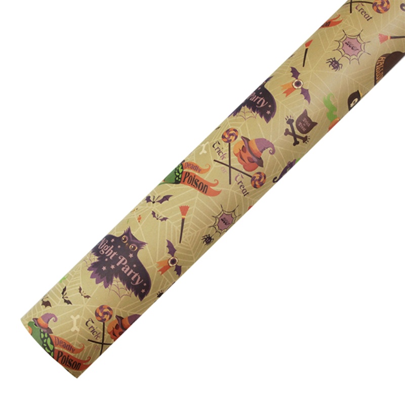 QQ Bộ 5 Tờ Giấy Gói Quà In Họa Tiết Halloween Thủ Công Trang Trí