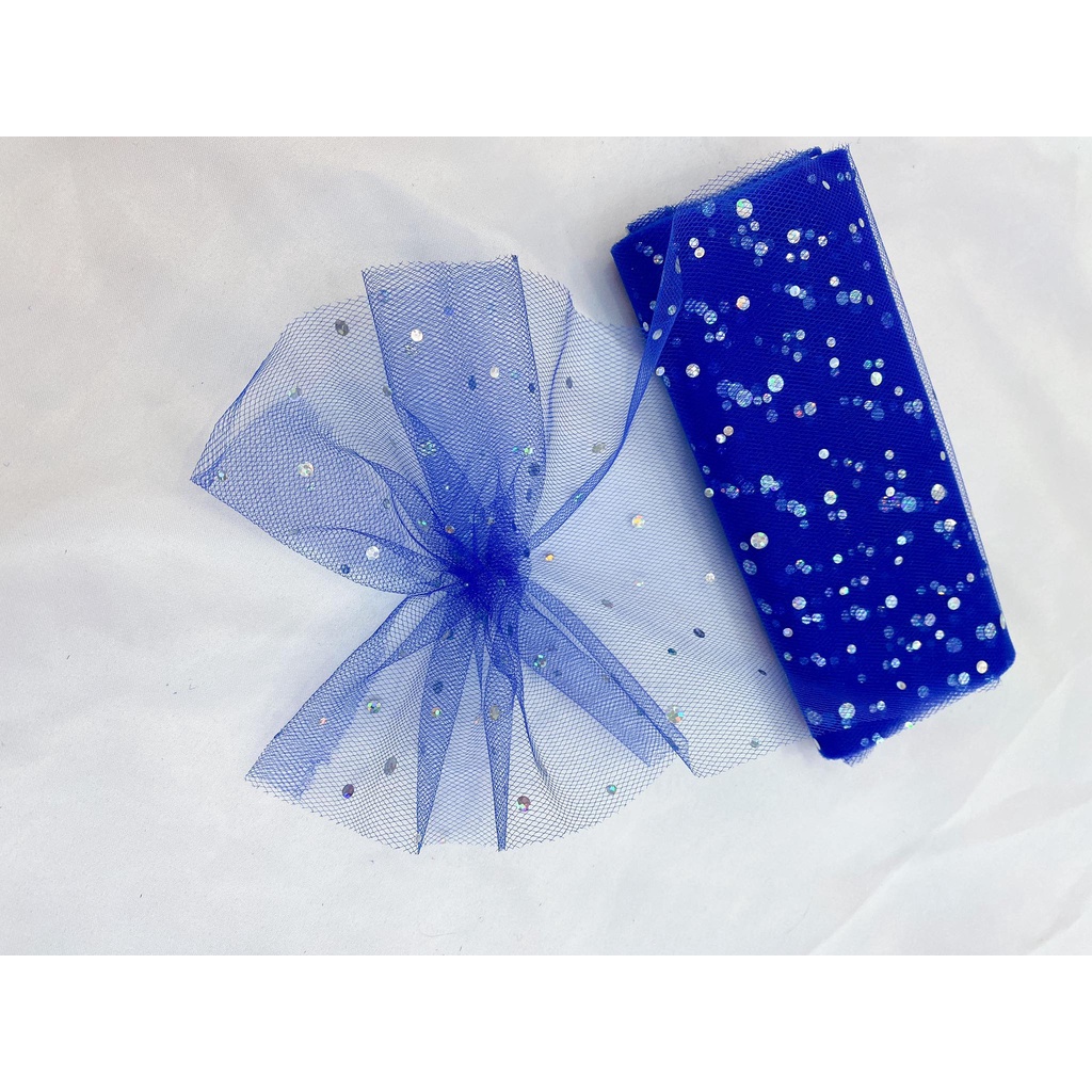 Cuộn vải ruy băng đính kim tuyến lấp lánh làm nơ, phụ kiện DIY, may đồ cho búp bê