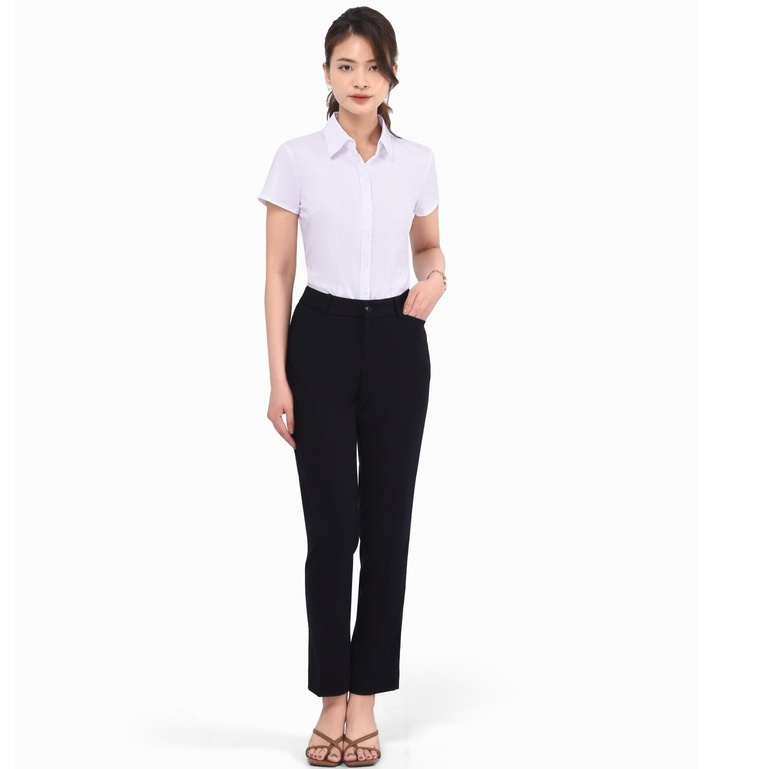 Áo sơ mi nữ trắng May 10 chất sợi tre