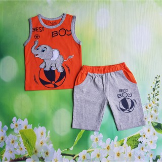 Mbsn022 - bộ bé trai sát nách thêu chú voi con !