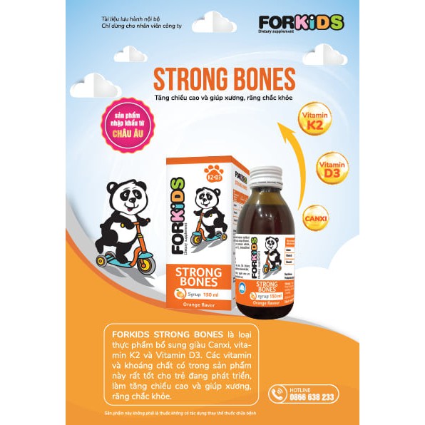 [ Chính Hãng ] Tăng chiều cao CANXI FORKIDS STRONG BONES 150ml | NHẬP KHẨU CHÍNH HÃNG BALAN