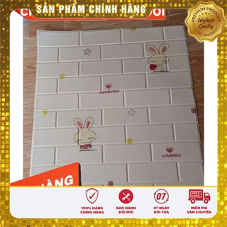 Bộ 15 Tấm Xốp Dán Tường Hoạt Hình Con Thỏ Cho Trẻ Em Dễ Thương Mẫu Mới 2020