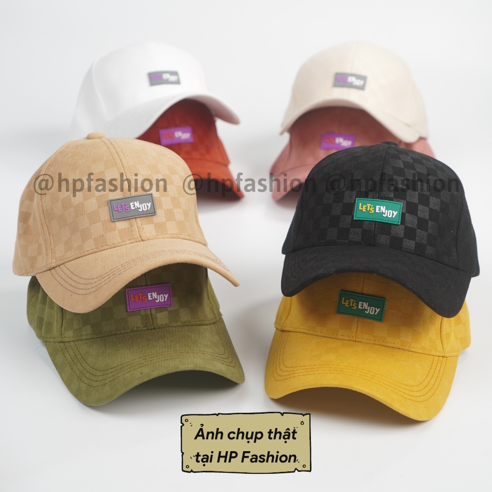 Mũ lưỡi trai ❤️ Nón kết cặp mũ bucket thêu tem Let's Enjoy chất kaki form unisex nam nữ N54 - Happy Style