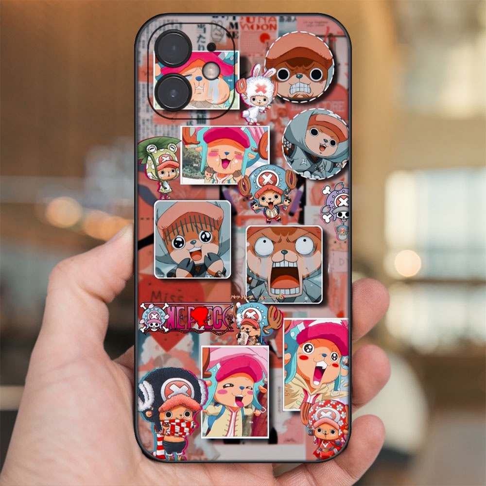 Ốp lưng iPhone 12 dẻo đen cạnh vuông in hình Chopper One Piece Đảo Hải Tặc