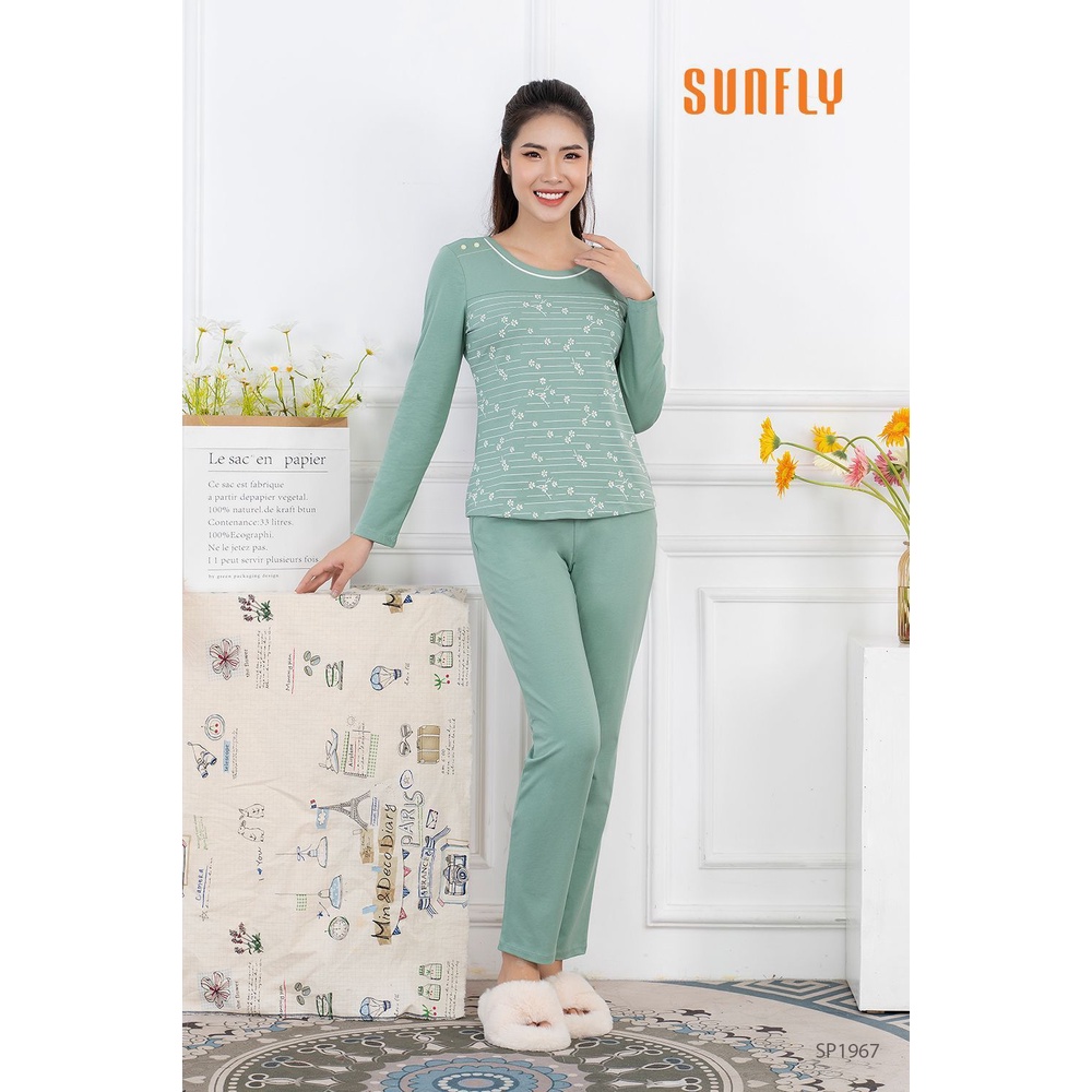 SP1967 ĐỒ BỘ MẶC NHÀ COTTON ÁO DÀI QUẦN DÀI.. | BigBuy360 - bigbuy360.vn