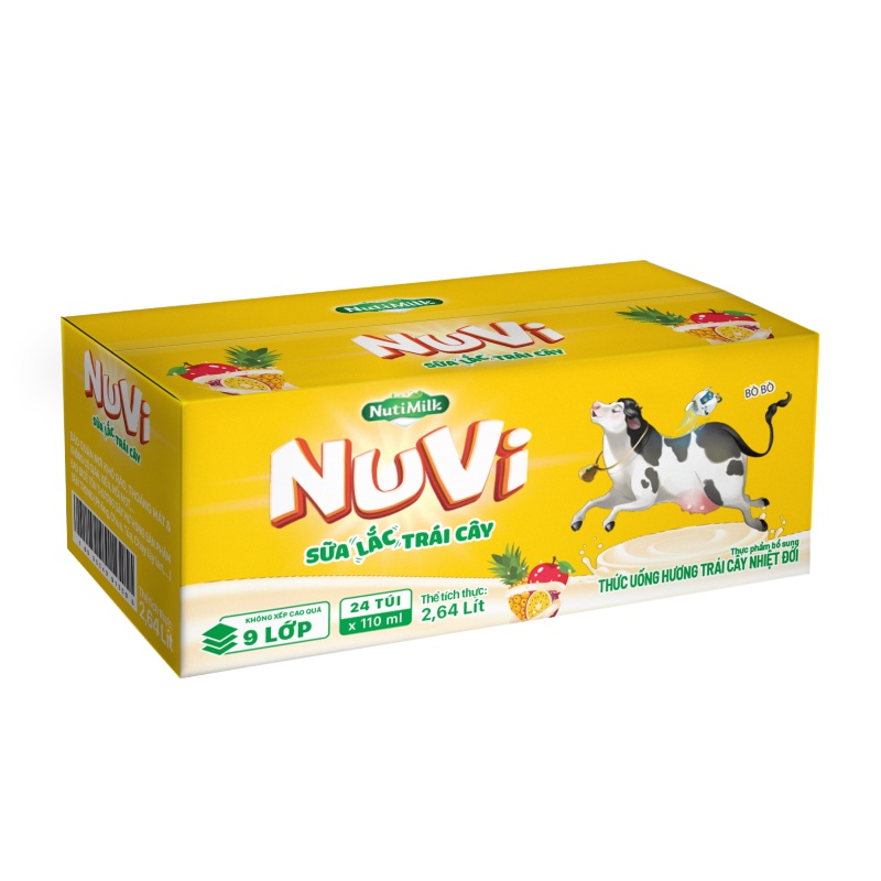 Thùng 24 túi NuVi Sữa lắc trái cây hương Trái Cây Nhiệt Đới túi NuVi Power 110 ml TU.NTCT110YS - NUTIFOOD - YOOSOO MALL