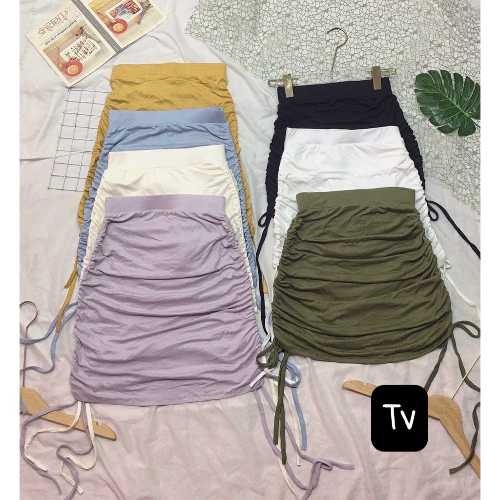 chân váy ngắn rút dây 2 bên hông xinh tv