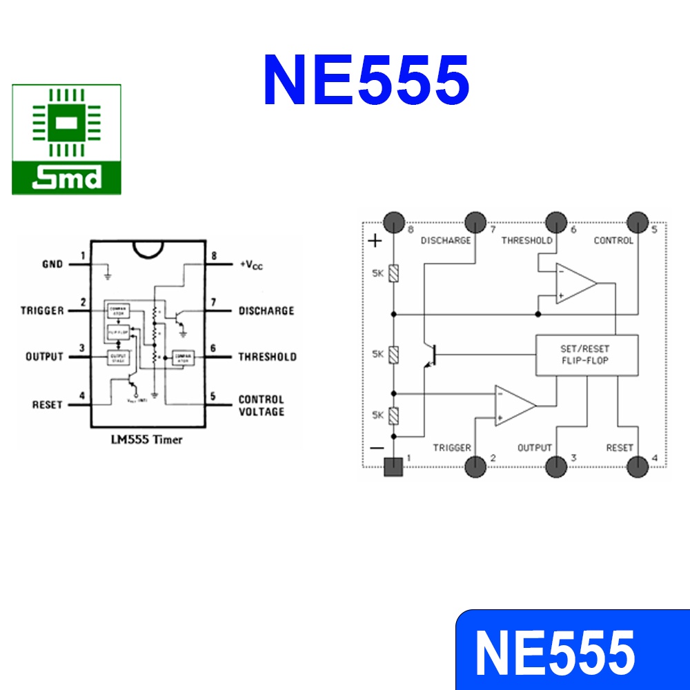 Linh Kiện IC Tạo Xung NE555 DIP8 SOP8 tạo dao động timer NE 555