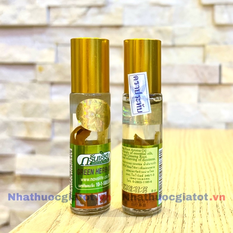 1 Chai Dầu Lăn Thảo Dược Nhân Sâm Green Herb Oil Thái Lan Hàng Nội Địa Thái Lan