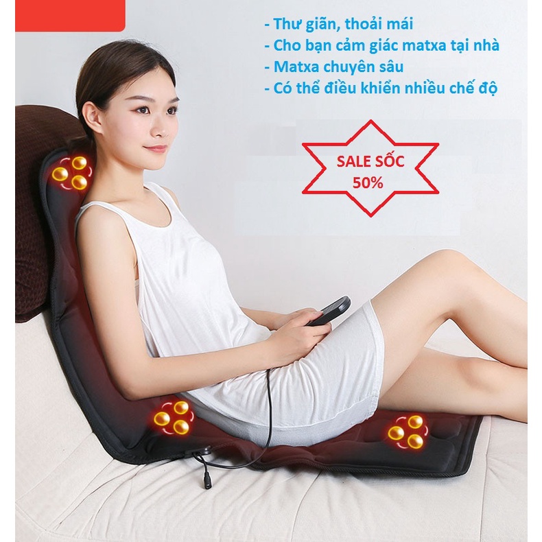 Nệm Massage Hồng Ngoại, Ghế Masage Toàn Thân cao cấp đa năng trên ô tô, bảo hành uy tín 1 đổi 1 toàn quốc