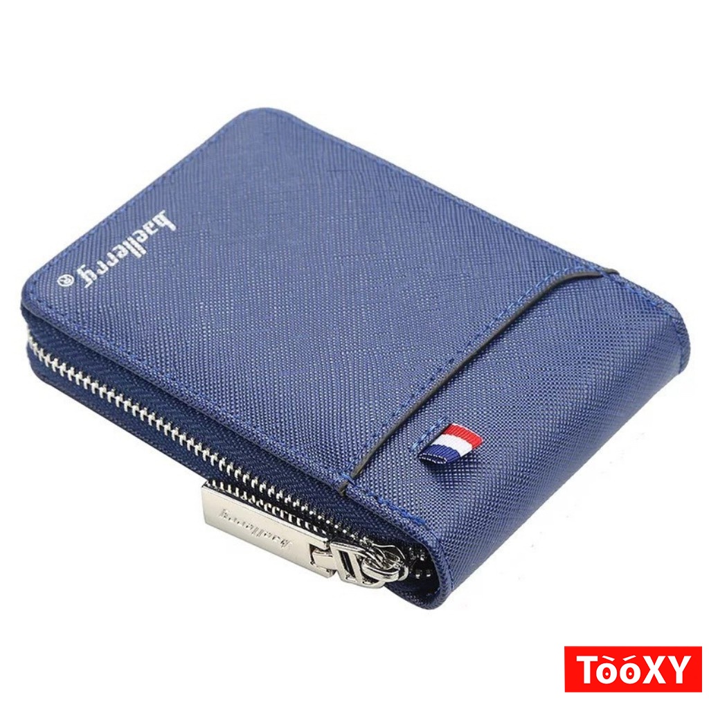 Ví đựng thẻ nam nữ chất da sước khóa kéo an toàn- Ví nam mini phong cách thời trang châu âu sang trọng VD07