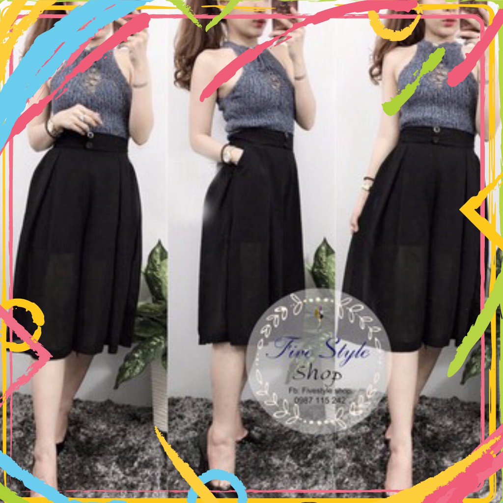 Xả Hết 15Q12 Quần Culotte 2 nút style Hàn Quốc, chất voan đẹp mê ly   Xả Hết