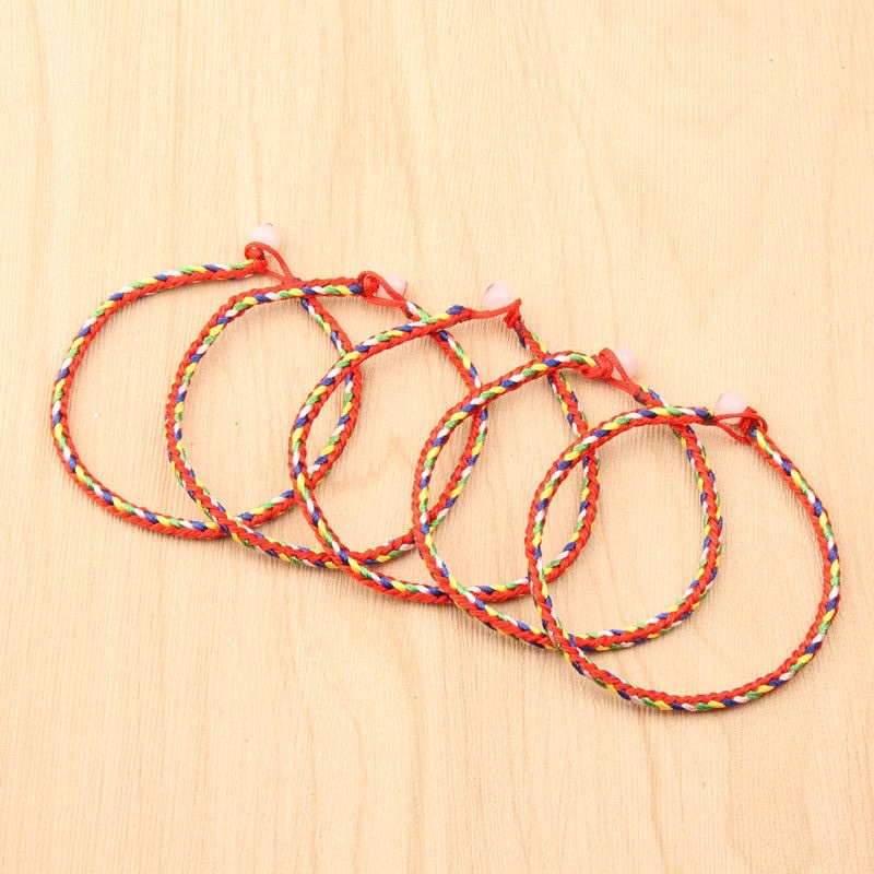 Vòng tay chỉ ngũ sắc HTJEWELRY Bình An Sợi Đỏ các cỡ PH877