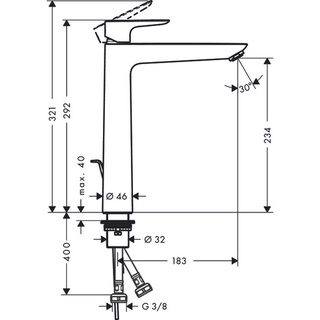 Vòi chậu Hansgrohe Tails E240 71716000