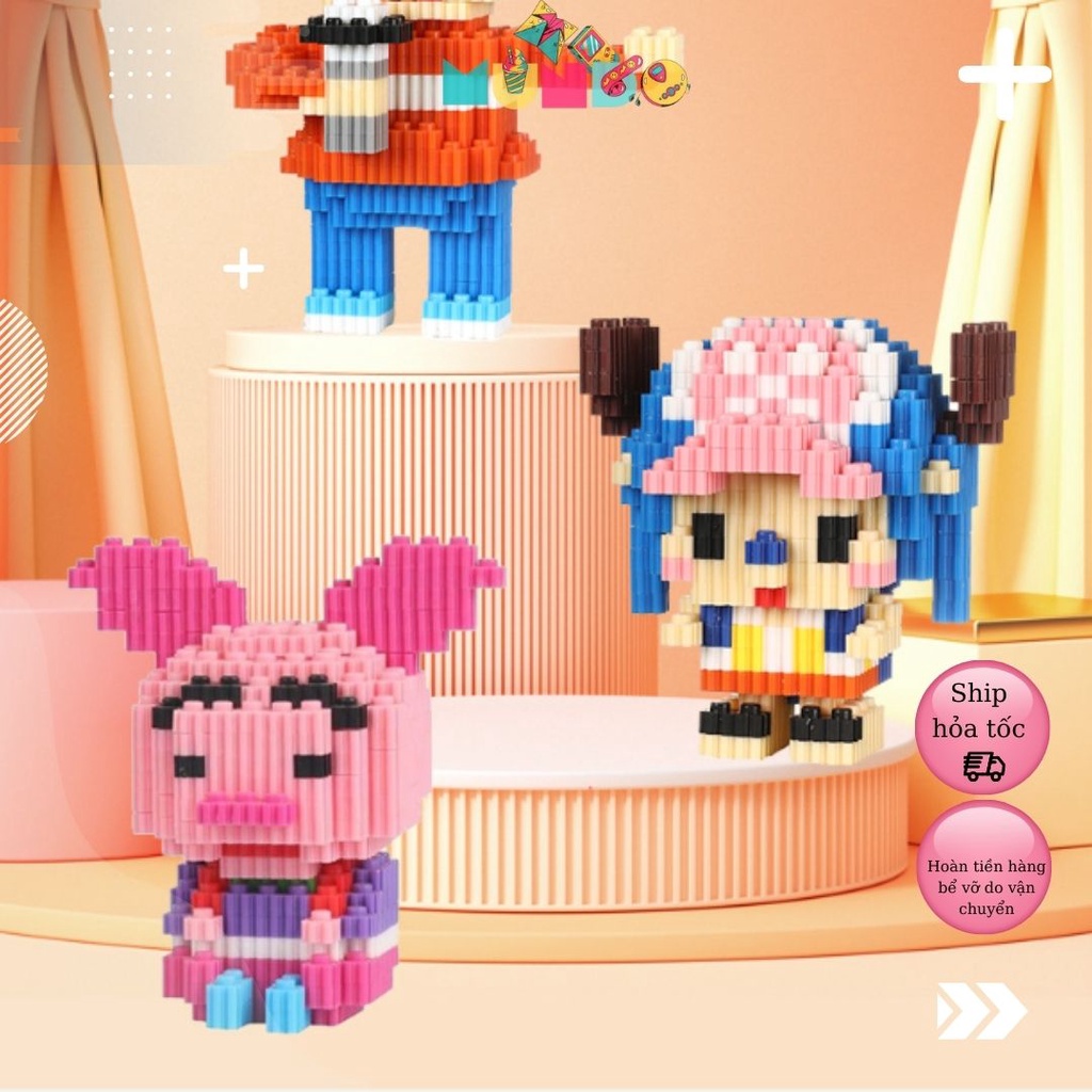 Đồ Chơi Lắp Ráp One Piece, Vua Hải Tặc Luffy, Zoro, Ace, Chopper, Anime, Bearbrick, Đồ Chơi Lắp Ráp Nhân Vật Stitch