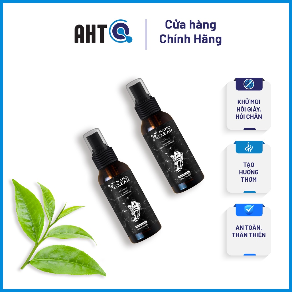 [Combo 3] Chai Xịt Giày Khử Mùi Hôi Giày Nano Xclean For Shoes 50ml - Khử mùi giày, khử mùi thối chân -Nano bạc AHT Corp