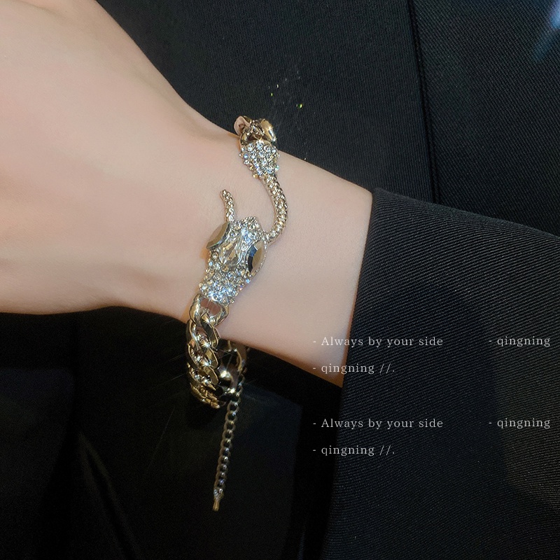 Vòng Tay Đính Đá Kim Cương Hình Rắn Phong Cách Âu Mỹ Sáng Tạo Cá Tính | BigBuy360 - bigbuy360.vn
