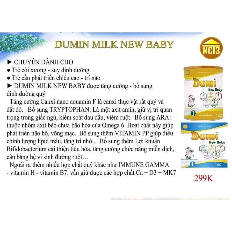 Sữa bột cho trẻ Dumi milk baby 900gr nguyên liệu nhập khẩu New Zealand (ảnh thật)