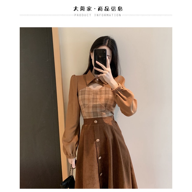 Set áo sơ mi dáng ngắn phối chân váy lưng cao thời trang cho nữ