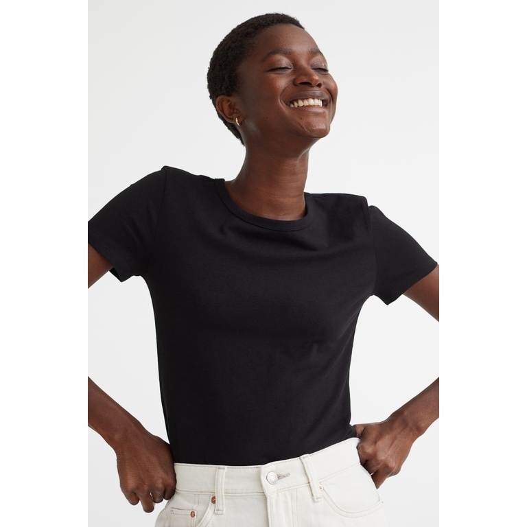 Áo phông nữ đen HM H&M_hàng chính hãng authentic