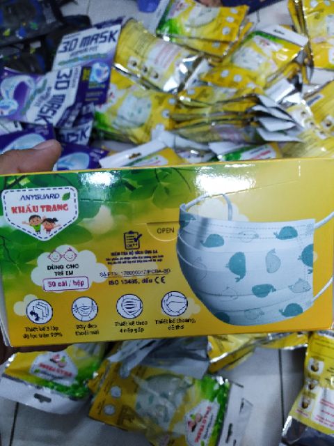 🇻🇳 Mẫu mới Anyguard hộp 50 cái khẩu trang trẻ em cao cấp | BigBuy360 - bigbuy360.vn