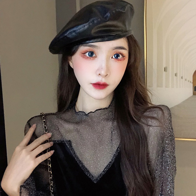 Áo Thun Tay Dài Cổ Lọ Màu Sắc Thời Trang Cho Nữ