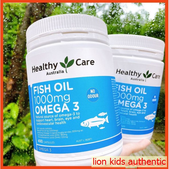 Dầu cá Omega 3 Healthy Care Úc  400 viên, mẫu mới ra, chuẩn auth