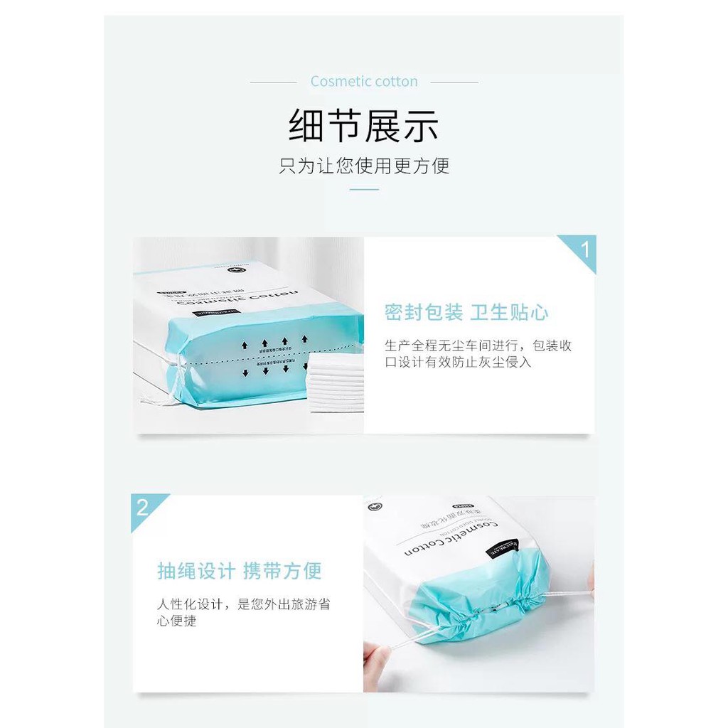 BÔNG TẨY TRANG 230 MIẾNG COSMETIC COTTON 100% SIÊU DAI 3 LỚP