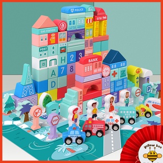 Đồ chơi Mô hình thành phố bằng gỗ có đế + xô