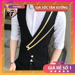 Áo Gile nam, Áo Gile vạt chéo chất vải Tuytsi tôn Form, đứng dang, không phai màu, không nhăn mã H54