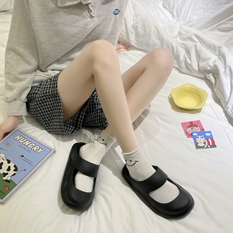 Dép Quai Ngang Chống Trượt Phong Cách Retro Dễ Thương