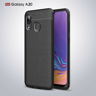Ốp lưng dẻo vân da Auto Focus cho galaxy A20/A30 (đen)