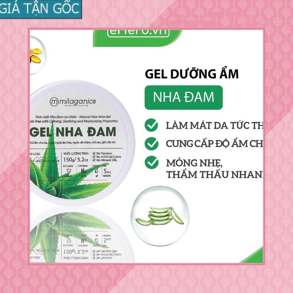 [GIÁ TẬN GỐC] Gel Nha Đam Dưỡng Ẩm Đa Năng & Làm Mềm Da Từ Nha Đam Tươi MILAGANICS 150g (Hũ) [EH]