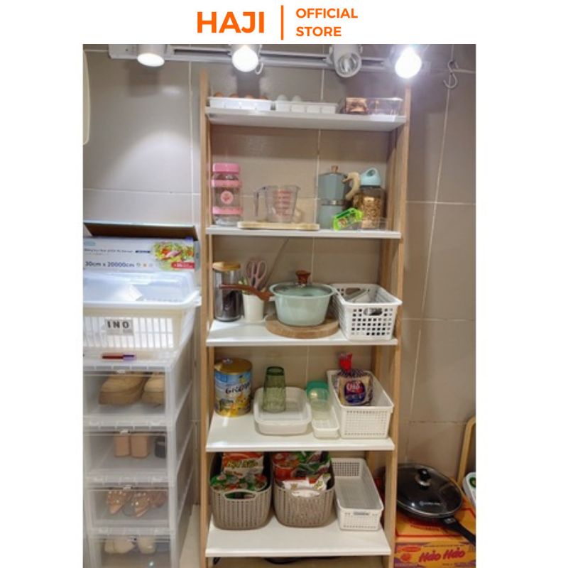 Kệ sách 5 tầng thương hiệu HAJI thiết kế hình thang chắc chắn kiểu dáng hiện đại A114