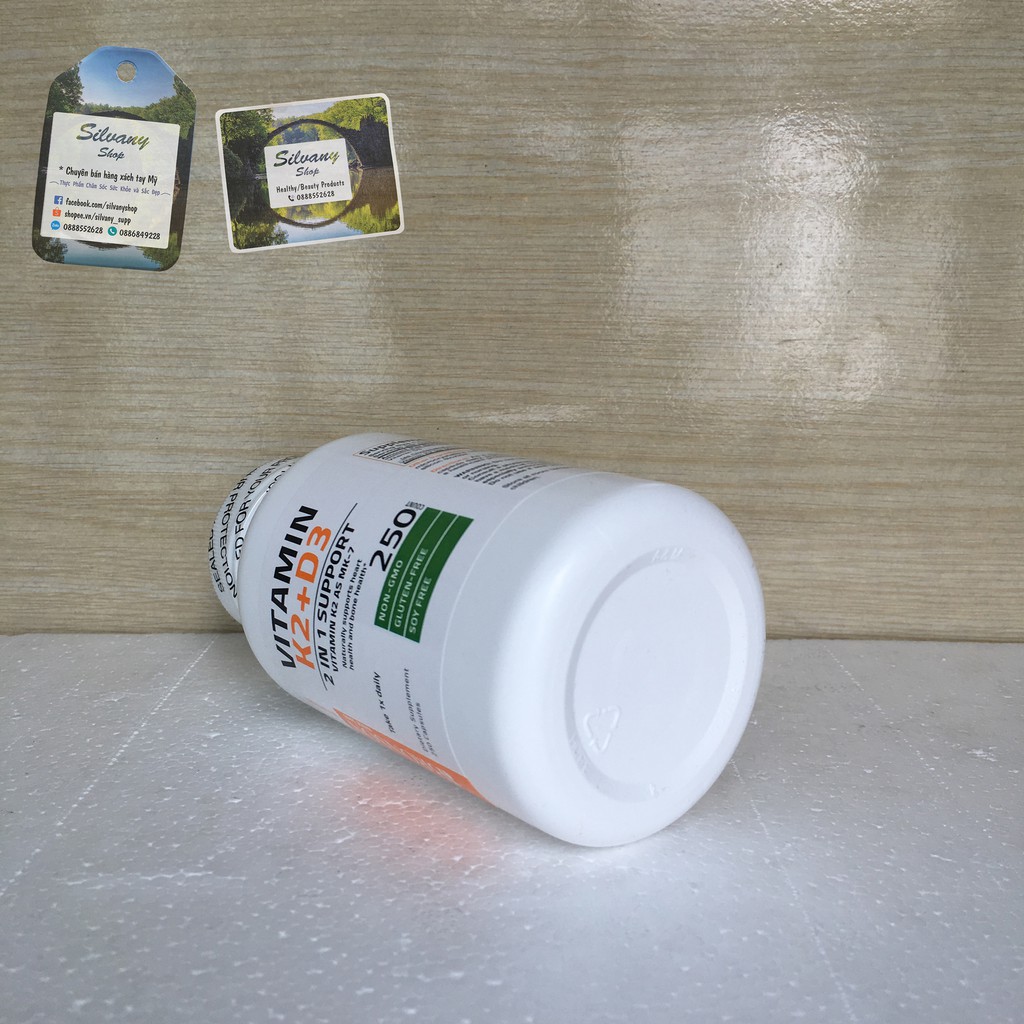 Vitamin D3 K2 | Bronson Vitamin K2 D3 | Vitamin K2 + D3 | MK7 90mcg/D3 5000IU | Thế Giới Skin Care