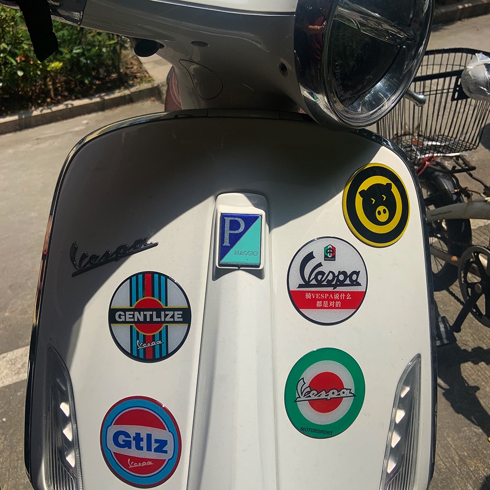 Miếng Dán Phản Quang 3D Có Thể Tái Sử Dụng Trang Trí Mũ Bảo Hiểm Xe Máy VESPA LXV 50 125 150 200 250 300