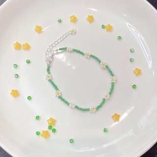 Lắc chân hạt cườm hoa daisy xinh xắn - handmade