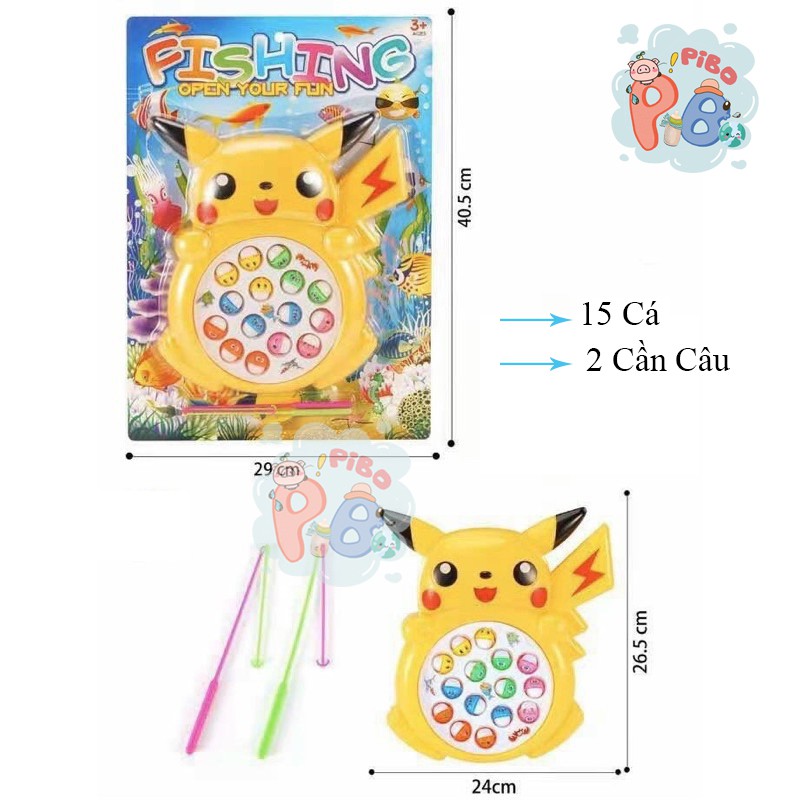 Đồ Chơi Câu Cá Chạy Pin 15 Cá Siêu Hot Cho Bé Yêu Hình Pikachu, Hình Cá Vàng, Hình Con Cua - Pibo Store