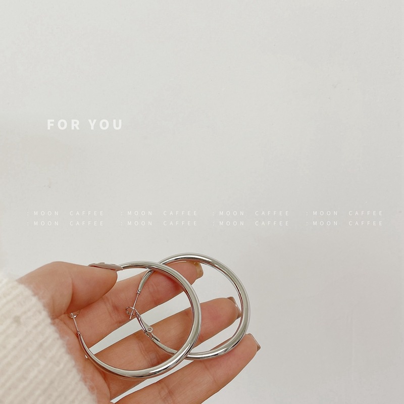 Bông Tai Xi Bạc 925 Tròn Size Lớn Cao Cấp -Trang Sức TNC JEWELLERY