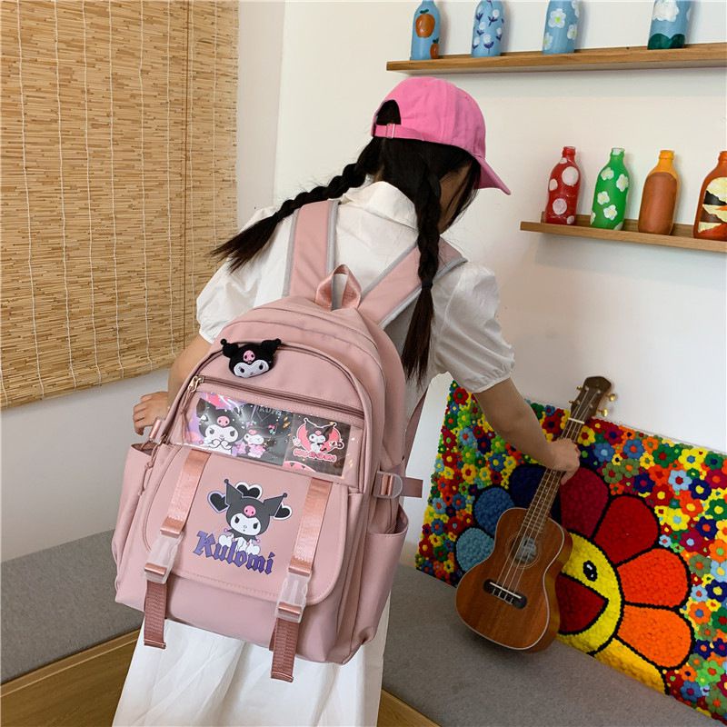 Kawaii Sanrio Anime Around Mymelody Kuromi Cinnamoroll LinaBell Cute School Backpack Travel bag Gift for Girlfriend