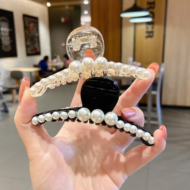 Kẹp Tóc Móng Vuốt Đính Ngọc Trai Bằng Nhựa Acrylic Hợp Thời Trang Cho Nữ